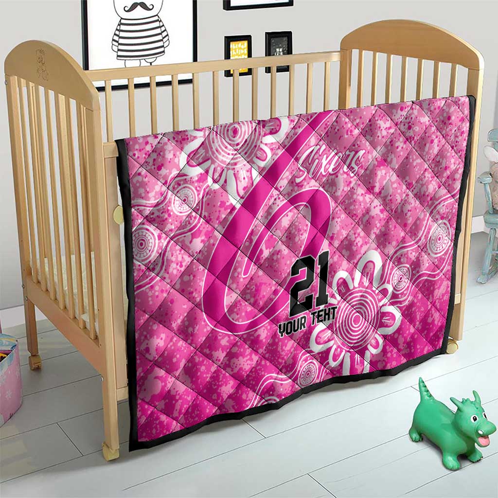 Australian Sixers Cricket Custom Quilt Minimalism Aboriginal