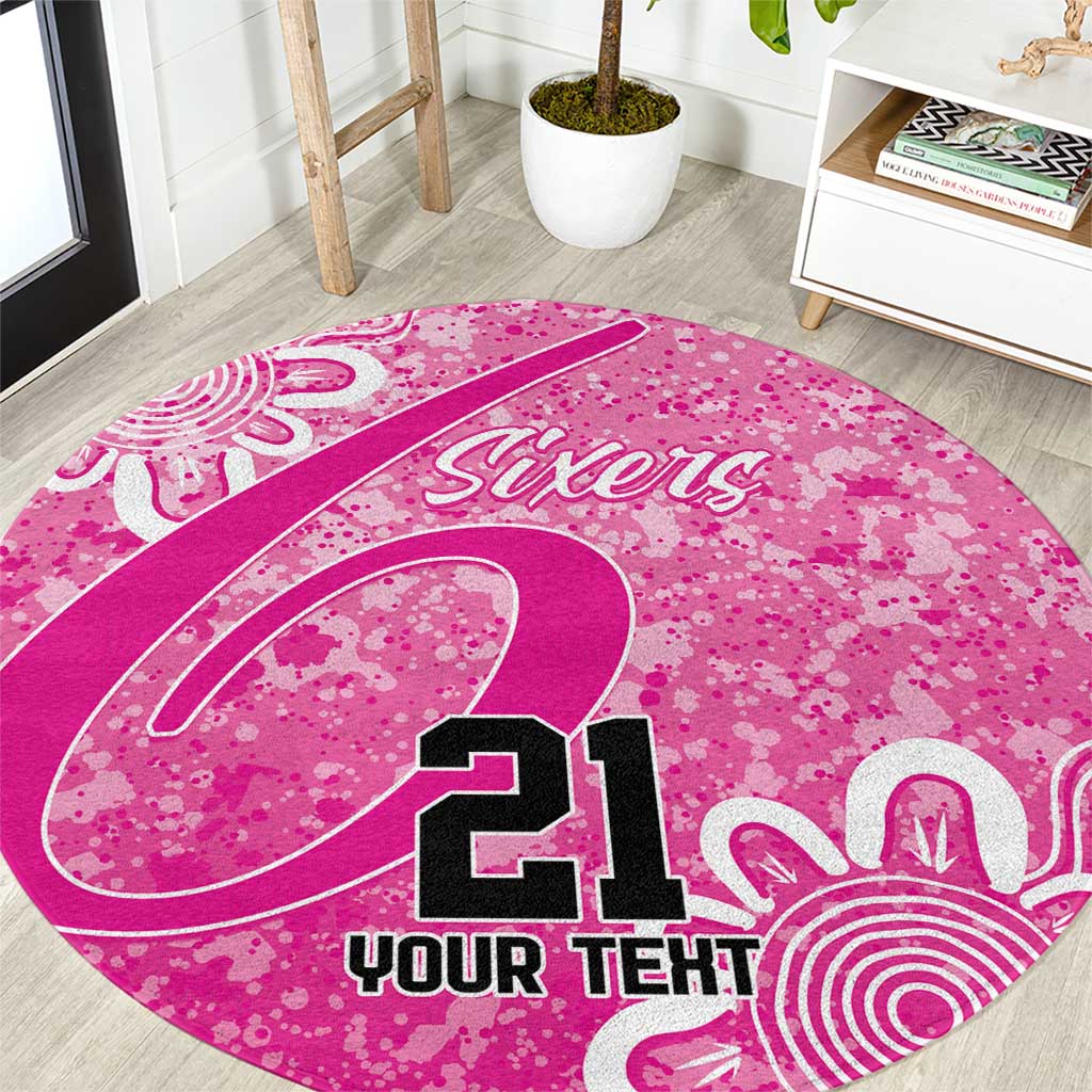 Australian Sixers Cricket Custom Round Carpet Minimalism Aboriginal