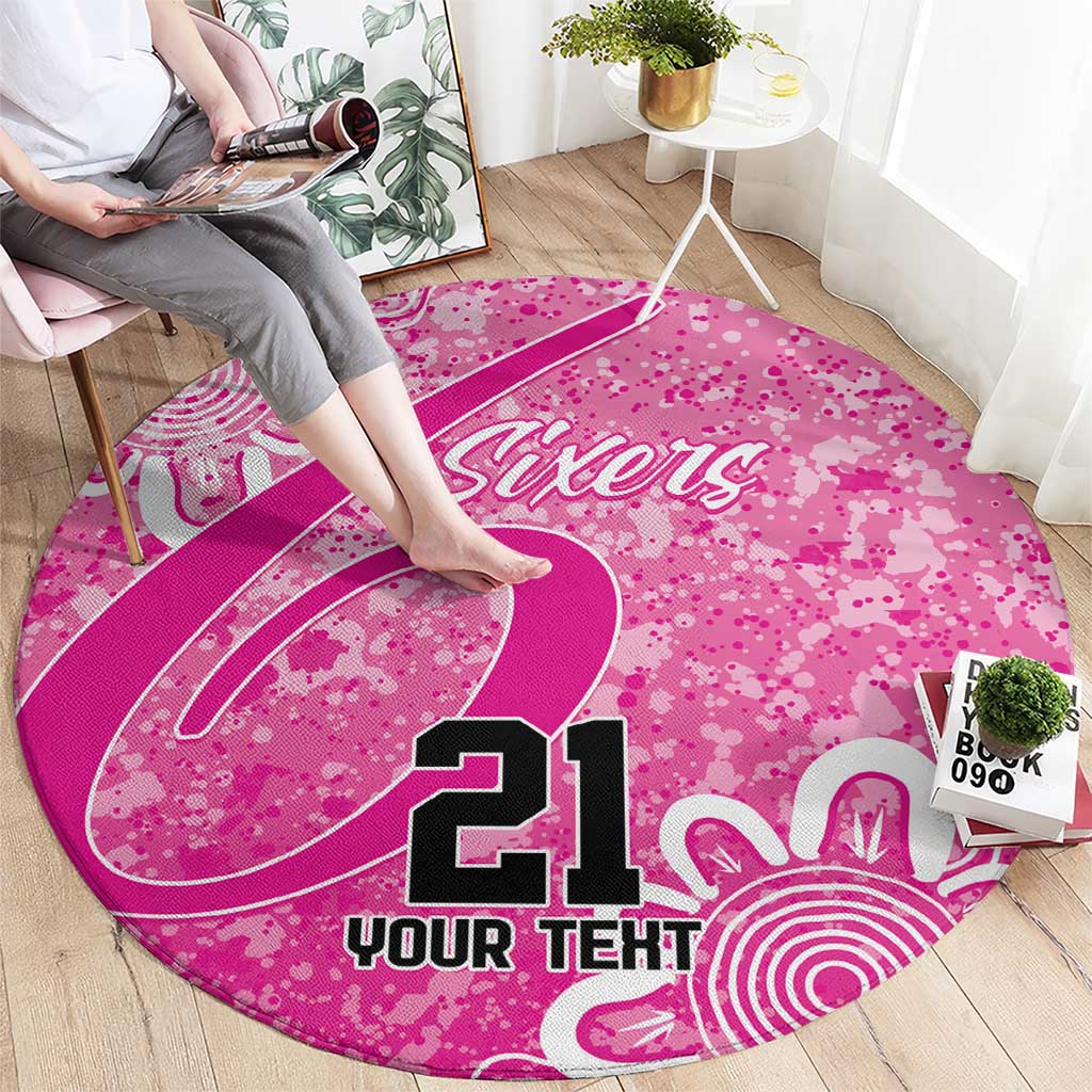 Australian Sixers Cricket Custom Round Carpet Minimalism Aboriginal