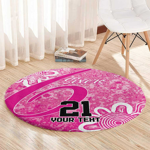 Australian Sixers Cricket Custom Round Carpet Minimalism Aboriginal