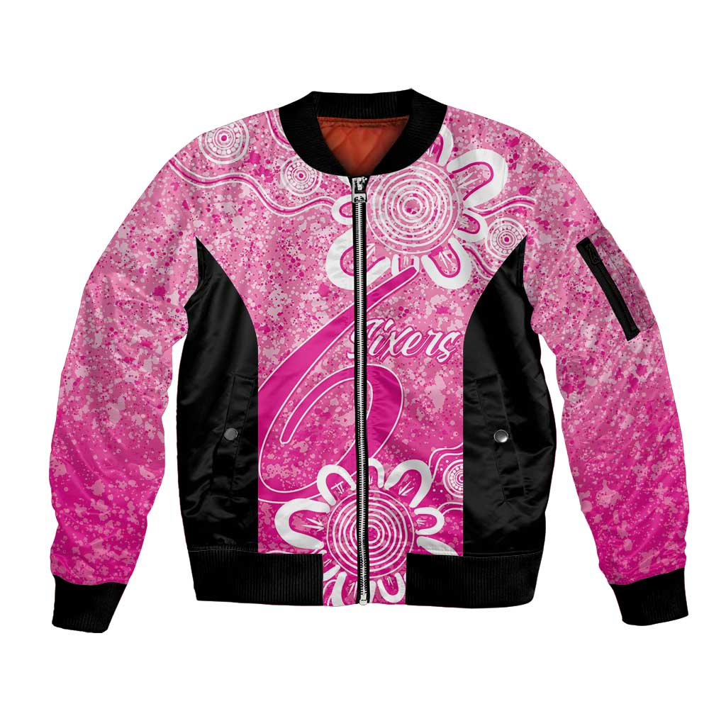 Australian Sixers Cricket Custom Sleeve Zip Bomber Jacket Minimalism Aboriginal