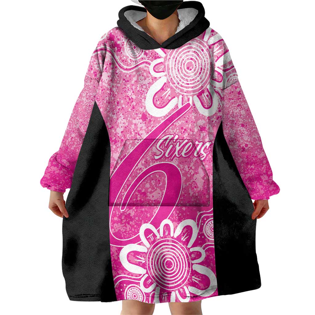 Australian Sixers Cricket Custom Wearable Blanket Hoodie Minimalism Aboriginal