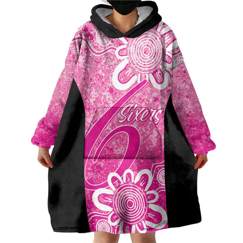 Australian Sixers Cricket Custom Wearable Blanket Hoodie Minimalism Aboriginal