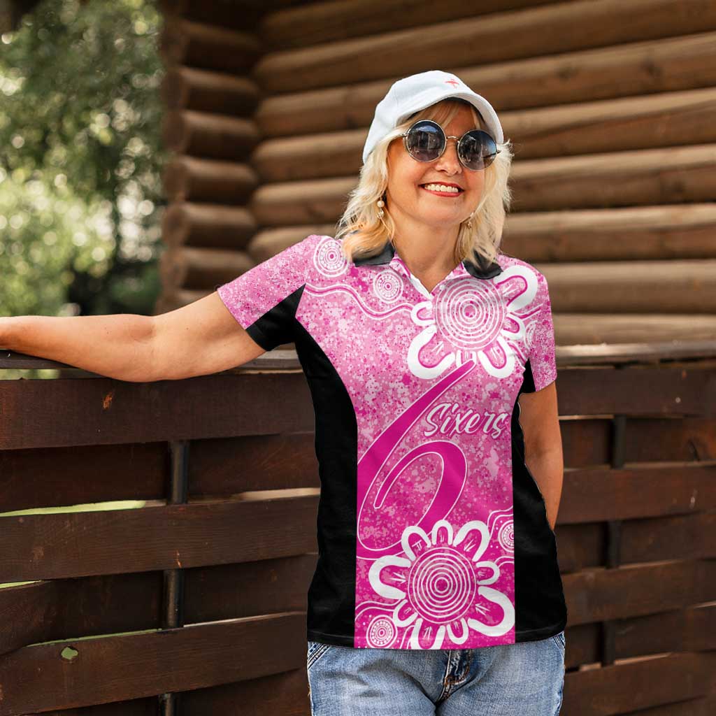 Australian Sixers Cricket Custom Women Polo Shirt Minimalism Aboriginal