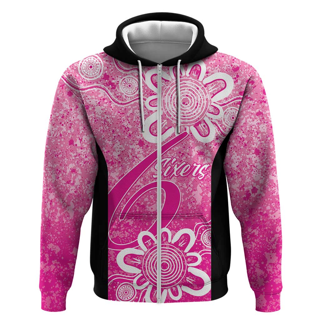 Australian Sixers Cricket Custom Zip Hoodie Minimalism Aboriginal