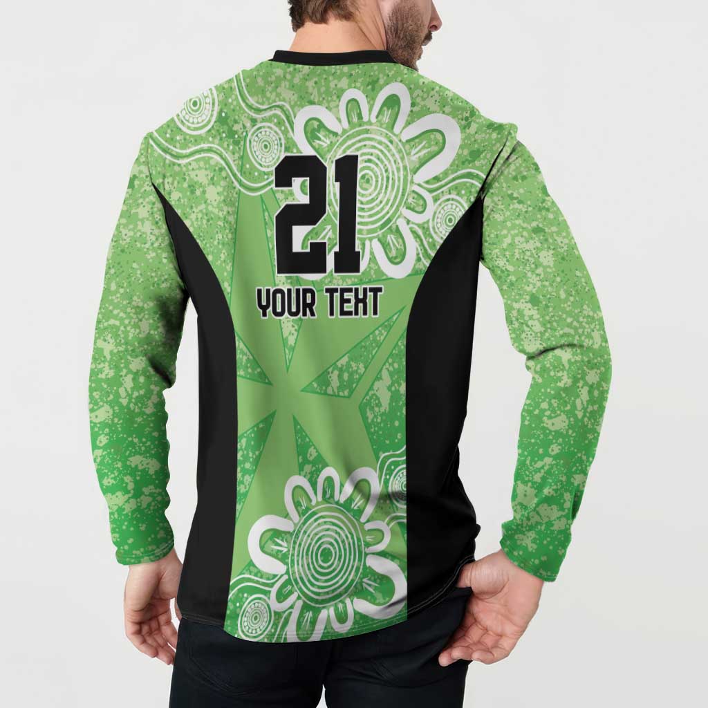Australian Stars Cricket Custom Button Sweatshirt Minimalism Aboriginal