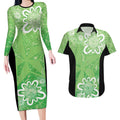 Australian Stars Cricket Custom Couples Matching Long Sleeve Bodycon Dress and Hawaiian Shirt Minimalism Aboriginal