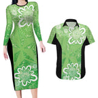 Australian Stars Cricket Custom Couples Matching Long Sleeve Bodycon Dress and Hawaiian Shirt Minimalism Aboriginal