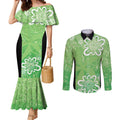 Australian Stars Cricket Custom Couples Matching Mermaid Dress and Long Sleeve Button Shirt Minimalism Aboriginal