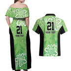 Australian Stars Cricket Custom Couples Matching Off Shoulder Maxi Dress and Hawaiian Shirt Minimalism Aboriginal
