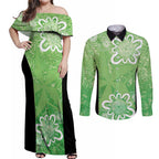 Australian Stars Cricket Custom Couples Matching Off Shoulder Maxi Dress and Long Sleeve Button Shirt Minimalism Aboriginal