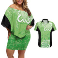 Australian Stars Cricket Custom Couples Matching Off Shoulder Short Dress and Hawaiian Shirt Minimalism Aboriginal