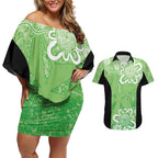 Australian Stars Cricket Custom Couples Matching Off Shoulder Short Dress and Hawaiian Shirt Minimalism Aboriginal