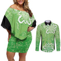 Australian Stars Cricket Custom Couples Matching Off Shoulder Short Dress and Long Sleeve Button Shirt Minimalism Aboriginal