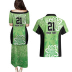 Australian Stars Cricket Custom Couples Matching Puletasi and Hawaiian Shirt Minimalism Aboriginal
