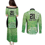 Australian Stars Cricket Custom Couples Matching Puletasi and Long Sleeve Button Shirt Minimalism Aboriginal