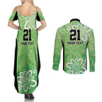 Australian Stars Cricket Custom Couples Matching Summer Maxi Dress and Long Sleeve Button Shirt Minimalism Aboriginal