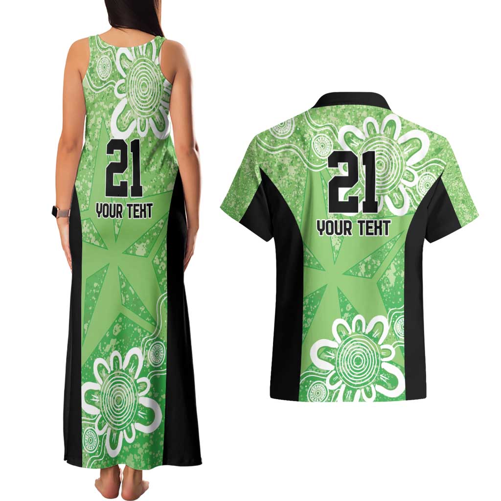 Australian Stars Cricket Custom Couples Matching Tank Maxi Dress and Hawaiian Shirt Minimalism Aboriginal