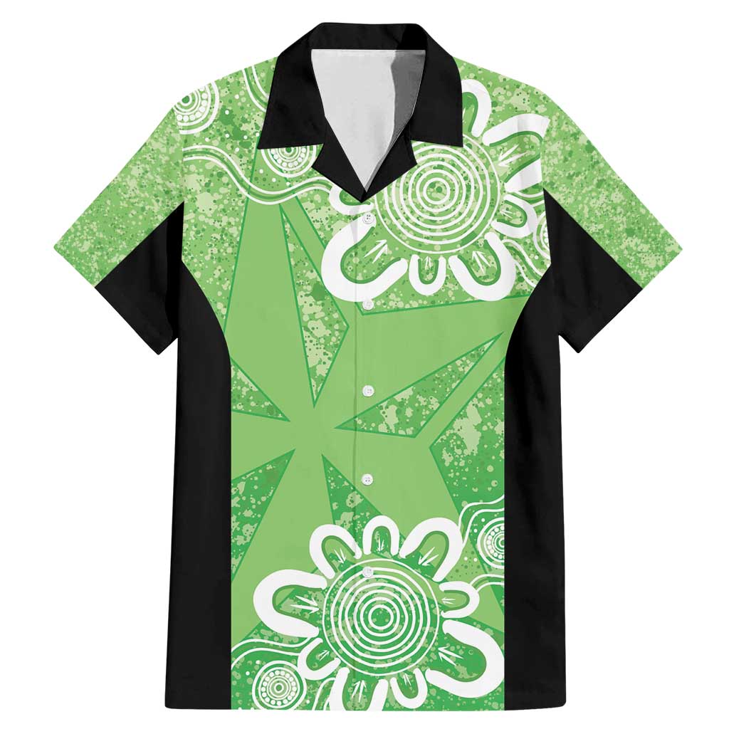 Australian Stars Cricket Custom Family Matching Mermaid Dress and Hawaiian Shirt Minimalism Aboriginal