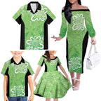 Australian Stars Cricket Custom Family Matching Off The Shoulder Long Sleeve Dress and Hawaiian Shirt Minimalism Aboriginal