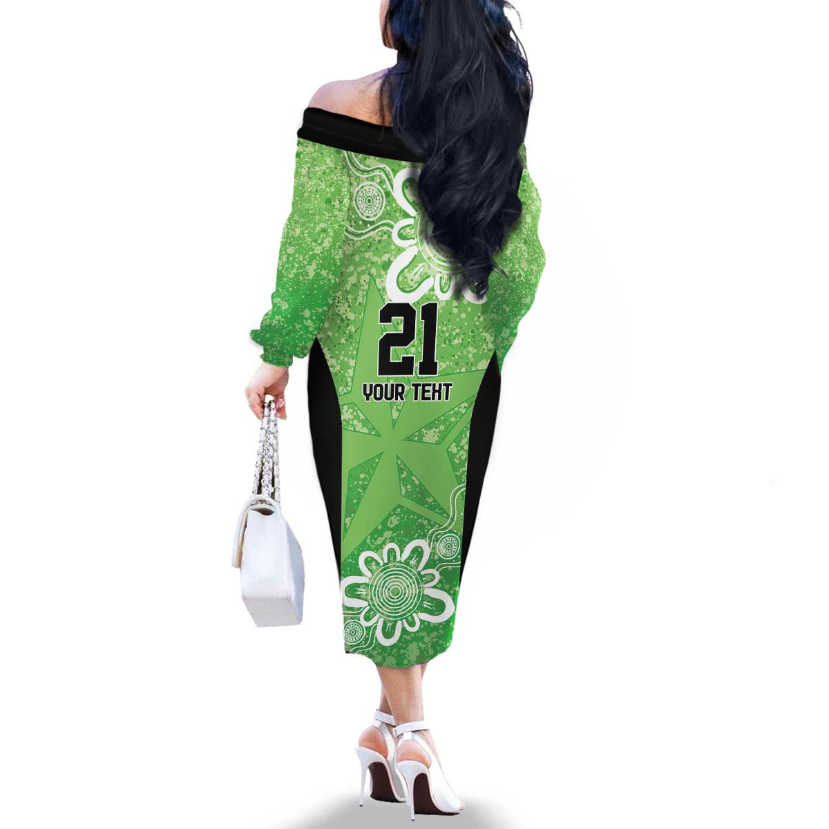 Australian Stars Cricket Custom Family Matching Off The Shoulder Long Sleeve Dress and Hawaiian Shirt Minimalism Aboriginal