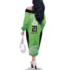 Australian Stars Cricket Custom Family Matching Off The Shoulder Long Sleeve Dress and Hawaiian Shirt Minimalism Aboriginal