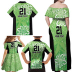 Australian Stars Cricket Custom Family Matching Off Shoulder Maxi Dress and Hawaiian Shirt Minimalism Aboriginal