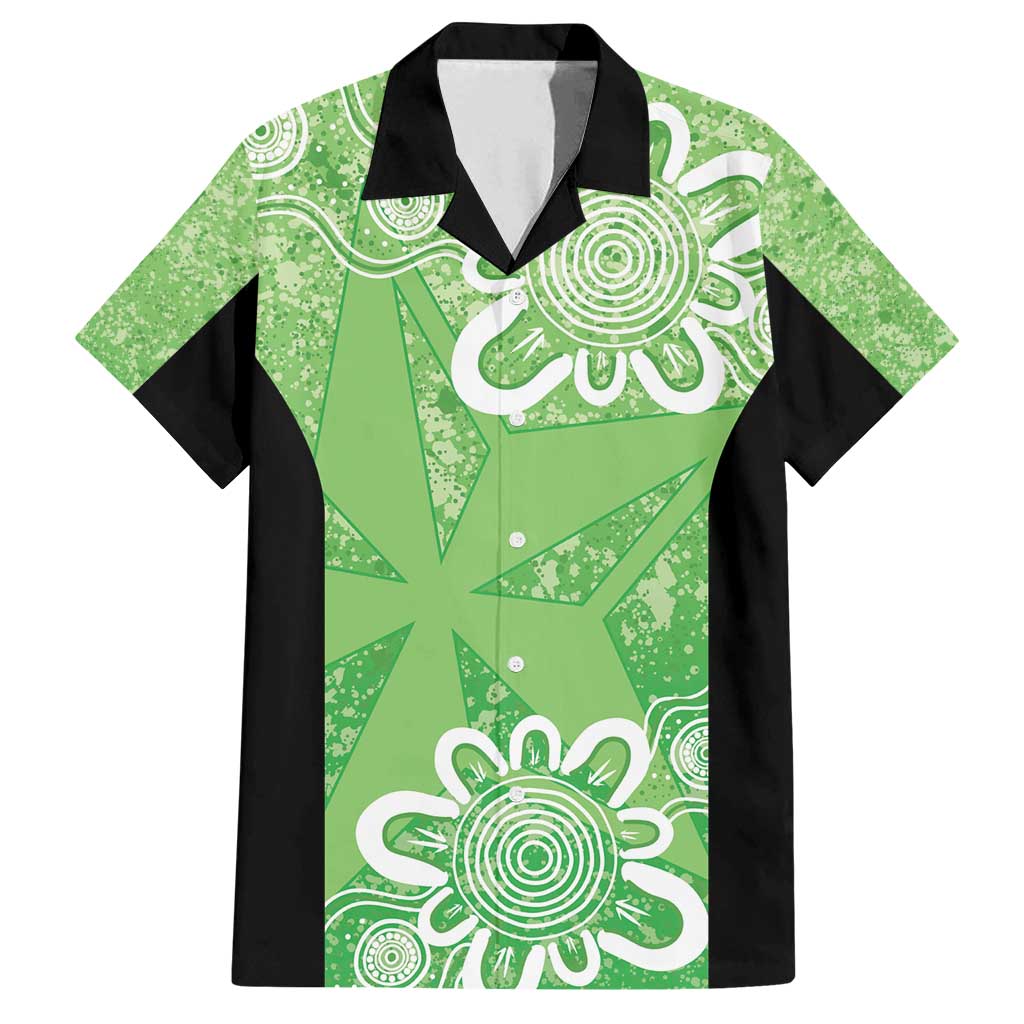 Australian Stars Cricket Custom Family Matching Off Shoulder Maxi Dress and Hawaiian Shirt Minimalism Aboriginal