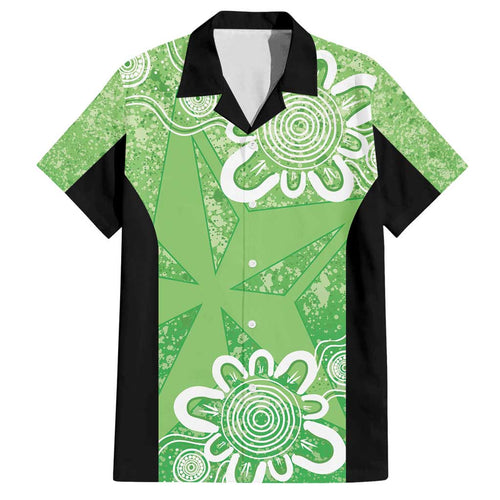 Australian Stars Cricket Custom Family Matching Off Shoulder Short Dress and Hawaiian Shirt Minimalism Aboriginal
