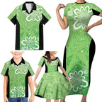 Australian Stars Cricket Custom Family Matching Short Sleeve Bodycon Dress and Hawaiian Shirt Minimalism Aboriginal