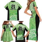 Australian Stars Cricket Custom Family Matching Short Sleeve Bodycon Dress and Hawaiian Shirt Minimalism Aboriginal