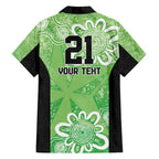 Australian Stars Cricket Custom Family Matching Short Sleeve Bodycon Dress and Hawaiian Shirt Minimalism Aboriginal