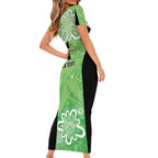 Australian Stars Cricket Custom Family Matching Short Sleeve Bodycon Dress and Hawaiian Shirt Minimalism Aboriginal