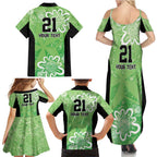 Australian Stars Cricket Custom Family Matching Summer Maxi Dress and Hawaiian Shirt Minimalism Aboriginal
