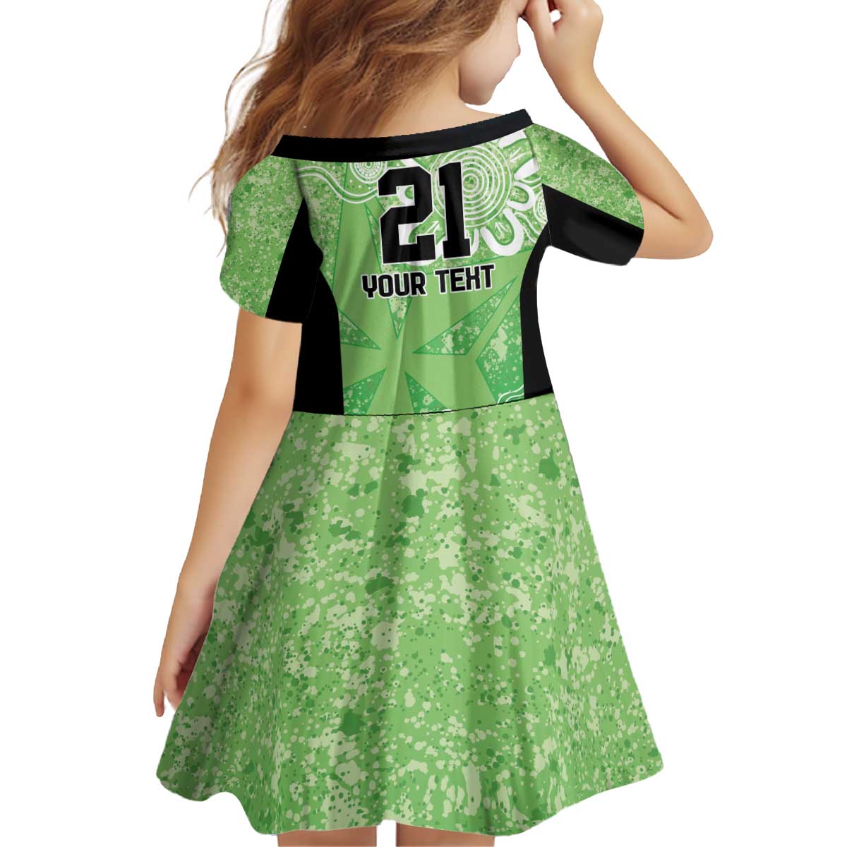 Australian Stars Cricket Custom Kid Short Sleeve Dress Minimalism Aboriginal