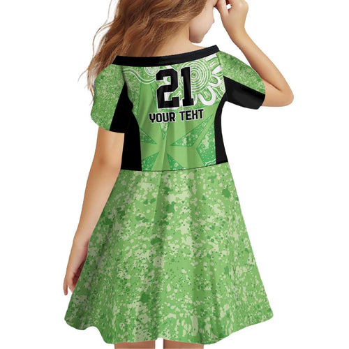 Australian Stars Cricket Custom Kid Short Sleeve Dress Minimalism Aboriginal