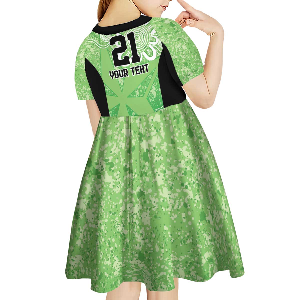 Australian Stars Cricket Custom Kid Short Sleeve Dress Minimalism Aboriginal