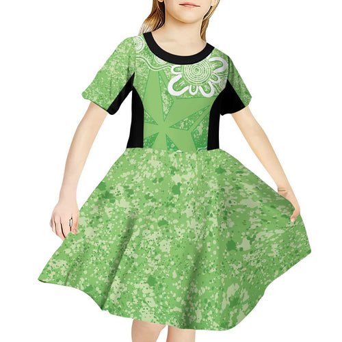 Australian Stars Cricket Custom Kid Short Sleeve Dress Minimalism Aboriginal
