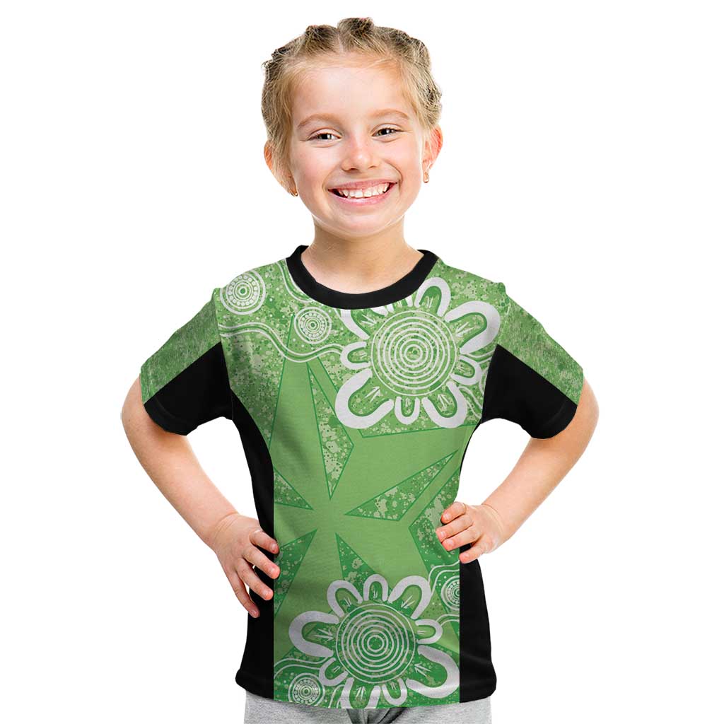 Australian Stars Cricket Custom Kid T Shirt Minimalism Aboriginal