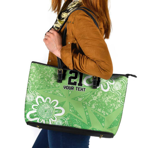 Australian Stars Cricket Custom Leather Tote Bag Minimalism Aboriginal