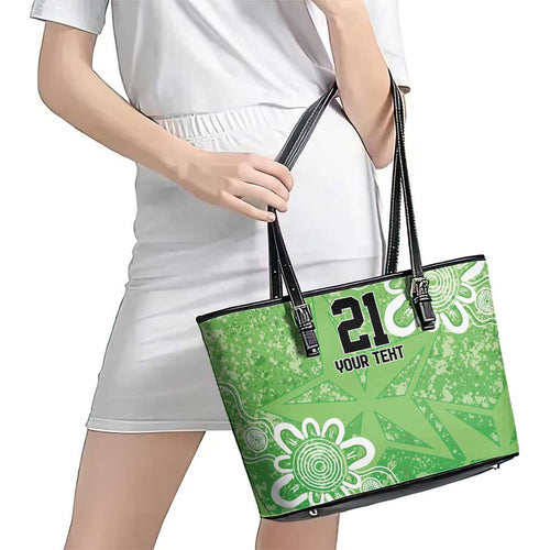 Australian Stars Cricket Custom Leather Tote Bag Minimalism Aboriginal