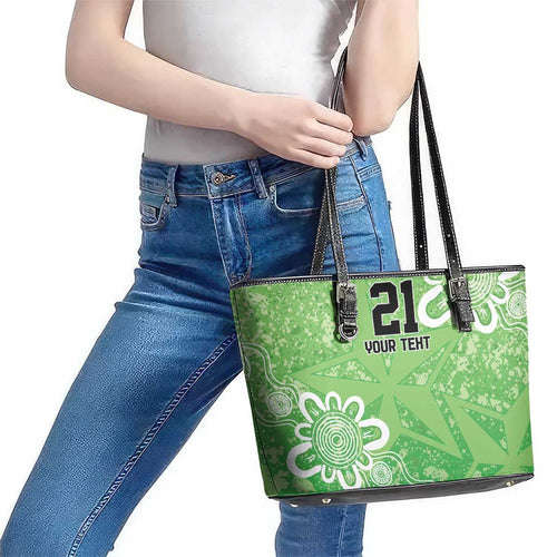 Australian Stars Cricket Custom Leather Tote Bag Minimalism Aboriginal