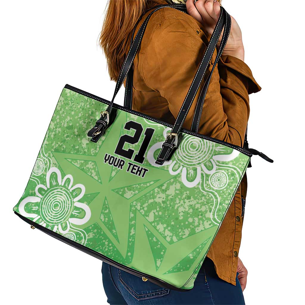 Australian Stars Cricket Custom Leather Tote Bag Minimalism Aboriginal