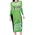 Australian Stars Cricket Custom Long Sleeve Bodycon Dress Minimalism Aboriginal