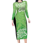Australian Stars Cricket Custom Long Sleeve Bodycon Dress Minimalism Aboriginal