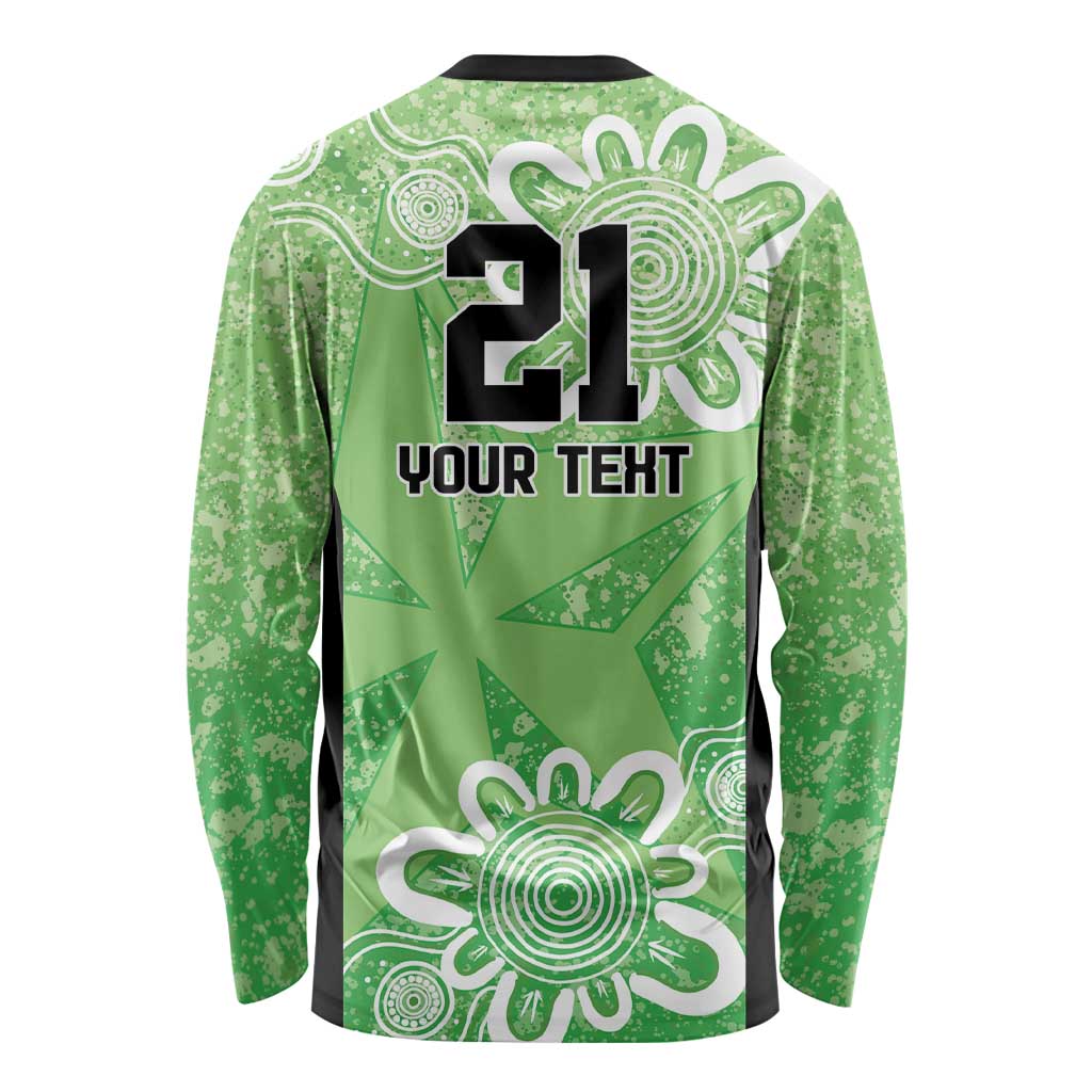 Australian Stars Cricket Custom Long Sleeve Shirt Minimalism Aboriginal
