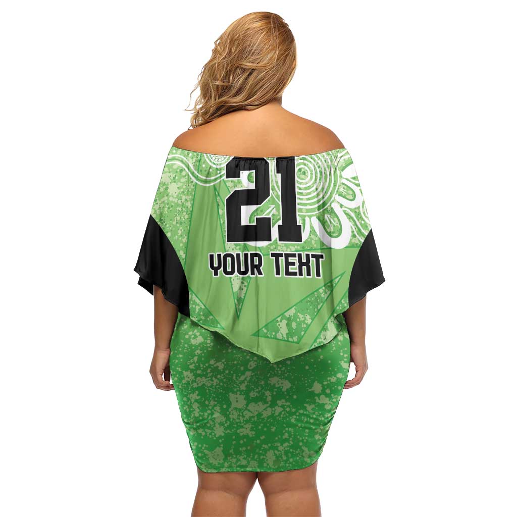 Australian Stars Cricket Custom Off Shoulder Short Dress Minimalism Aboriginal