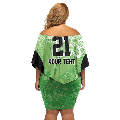 Australian Stars Cricket Custom Off Shoulder Short Dress Minimalism Aboriginal