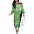 Australian Stars Cricket Custom Off The Shoulder Long Sleeve Dress Minimalism Aboriginal