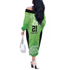 Australian Stars Cricket Custom Off The Shoulder Long Sleeve Dress Minimalism Aboriginal